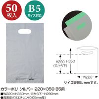 ササガワ カラーポリ シルバー 220×350 B5用 50-1877 1包(50枚袋入)