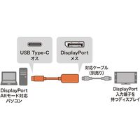 サンワサプライ USB Type C-DisplayPort変換アダプタ AD-ALCDP1401 1個（直送品）