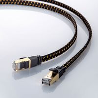 サンワサプライ カテゴリ8メッシュフラットLANケーブル KB-T8MEFL-02BK 1個