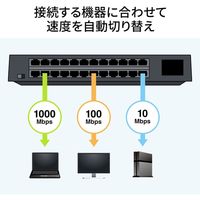 サンワサプライ ギガビット対応 スイッチングハブ(24ポート・マグネット付き) LAN-GIGAP2402BK 1個（直送品）