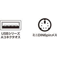 サンワサプライ USB-PS/2変換コンバータ USB-CVPS5 1個