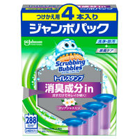 スクラビングバブル トイレ掃除 トイレスタンプ 消臭成分in クリアジャスミンの香り 付け替え用 (24回分：4本入) トイレ洗剤 ジョンソン