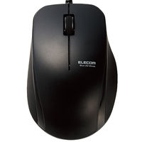 マウス 有線マウス 静音マウス 3ボタン ブルーLED 抗菌仕様 Mサイズ ブラック M-BL27UBSKBK エレコム 1個（直送品）