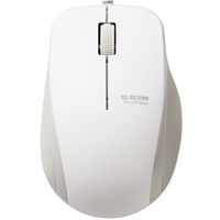 マウス 有線マウス 静音マウス 3ボタン ブルーLED 抗菌仕様 Mサイズ ホワイト M-BL27UBSKWH エレコム 1個（直送品）