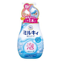 泡で出てくるミルキィボディソープ やさしいせっけんの香り ポンプ 600mL 牛乳石鹸共進社