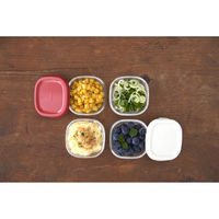 HARIO （ハリオ） 耐熱ミニ角小鉢4個セット ホワイト 110ml ふた付 MKK-2012-OW 1個