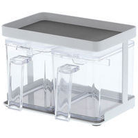 tower（タワー） 調味料ストッカー（2個）＆ラックセット ホワイト 調味料入れ 調味料ラック 山崎実業