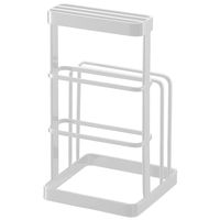 tower（タワー） カッティングボード&ナイフスタンド まな板 包丁 ホワイト 1個 山崎実業 キッチン収納