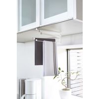 戸棚下布巾ハンガー プレート ホワイト 1個 山崎実業 キッチン収納