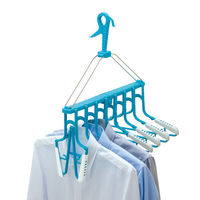 新機能・折りたたみ8連 洗濯ハンガー スライド 1個 レック(W-250)