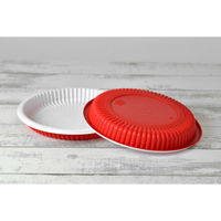 パーティーチアプレート 直径約18cm 1セット（6枚入×2袋） レッド レンジ対応 プラスチック容器 SD-121 ストリックスデザイン