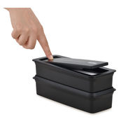 サーモス（THERMOS） フレッシュランチボックス 2段式 980ml ブラック DJS-980W BK 1個 弁当箱