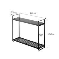 tower（タワー） コンロ横ラック2段 ブラック 1個 山崎実業 キッチン収納