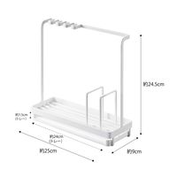 tower（タワー） スポンジ&クリーニングツールスタンド ホワイト 1個 山崎実業 キッチン収納