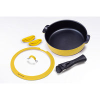 ToMay （トゥーメイ） フライパンにも鍋にもなる 取っ手の取れる 卓上鍋 24cm 深型 IH対応 イエロー 和平フレイズ