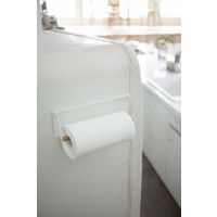 tosca（トスカ） 片手でカットマグネットキッチンペーパーホルダー ホワイト 1個 山崎実業