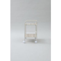 山善 YAMAZEN キャスター付リビングラック 2段 幅420×奥行275×高さ480mm ナチュラルメイプル／アイボリー 1台（直送品）