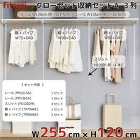 藤山 Fitrack(フィットラック) クローゼット収納セットA 3列 9尺 幅2580×高さ1202mm CL912A 1セット（直送品）