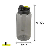 LIV PLUS ウォーターボトル 水筒  軽量 1L 大容量 ブラック ABF615BLK 1個