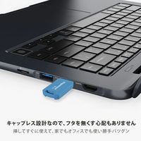 GIGASTONE USBメモリ 2.0 32GB キャップレス ブルー GJU2-32GQBL 1枚