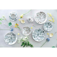 アイトー プレート 16cm M フラワーパターン 磁器 美濃焼 茶 463097 1個（直送品）