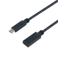 ナカバヤシ USB2.0 延長ケーブル TypeーC PD100W対応 1m ブラック USB-EC2010BK 1個