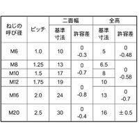 SUNCO SUS センターロックナット 6角タイプ M6X1.0 (1本入り) N0-02-9100-0060-0000-00-1P（直送品）