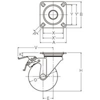 ハンマーキャスター ハンマー トータルロック SUS 自在 SP付 ウレタン車 100mm 315S-UB100 TL 1個（直送品）