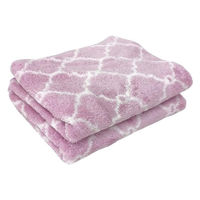 林 フェイスタオル　マイクロファイバー　モロッカン　パープル　1セット10枚（同色2枚×5パック）