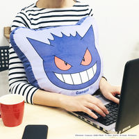 MORIPiLO ポケモン クッション(ゲンガー もちもちフェイスクッション) グッズ ダイカット パープル 約25x30cm かわいい