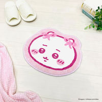 MORIPiLO 玄関マット チェアクッション ちいかわ グッズ マット 室内用 多用途 滑り止め 小さめ 可愛い 約37×31cm リボンピンク