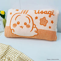 MORIPiLO 枕カバー タオル地 約32x52cm ちいかわ うさぎ グッズ 洗える 35×50~43×63cm枕対応 のびのび 伸縮タイプ ベージュ