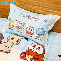 MORIPiLO ポケモン ピカチュウ 布団カバーセット シングルロング 150x210cm (掛け布団カバー・枕カバー) キャラクターブルー