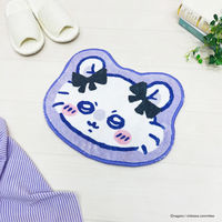 MORIPiLO 玄関マット チェアクッション ちいかわ モモンガ マット 室内用 多用途 滑り止め 小さめ 可愛い 約40×33cm リボンパープル