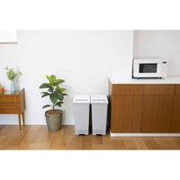 新輝合成 SWISH スウィッシュ 小窓付きスリムペダル ホワイトグレー 45L ゴミ箱 1個