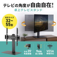 サンワサプライ 32～55型対応 卓上ディスプレイスタンド 幅434×奥行280×高さ465～655mm ブラック CR-PLD001 1台（直送品）
