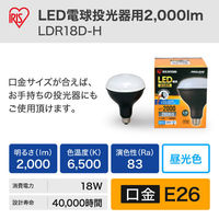 アイリスオーヤマ LED 交換電球 投光器用 (作業灯 / ワークライト) 2000lm E26口金 LDR18D-H （568662）（わけあり品）