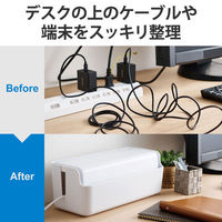エレコム 多機能ケーブル収納ボックス/スタンド付/大/ホワイト EKC-BOX004WH 1個（わけあり品）