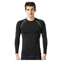 おたふく手袋 長袖クルーネック ストレッチ 黒 4L JW-623 1枚（直送品）