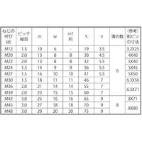 SUNCO 溝付きナット(低形(2種 細目 M24ホソメ1.5 (60本入) N0-00-0C35-0240-0000-00 1箱(60本)（直送品）