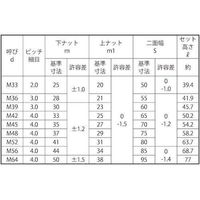 SUNCO 三価ホワイト ハードロックナット セミ薄 細目 M33X2.0 (24本入) N0-00-8024-0330-0000-03（直送品）
