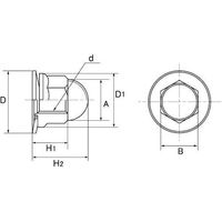 SUNCO 三価ホワイト ターミナル袋ナット B=13 M8 (10本入り) N0-00-00T1-0080-0000-03-10P（直送品）
