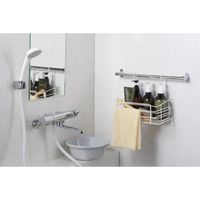 【アウトレット】ヨシカワ お風呂バスケット 収納 抗菌 ホワイト kari4979487936415 1個