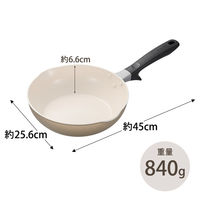 京セラ 深型フライパン 24cm IH ガス火対応 セラミック加工 ベージュ CFー24SCーWBG 1個