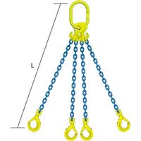 マーテック MARTEC 4本吊りチェンスリングセットTG4ーGBKー10 L=1.5m TG4-GBK-10 1セット 588-9552（直送品）