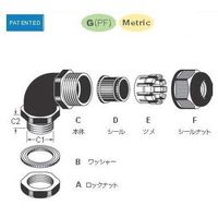 日本エイ・ヴィー・シー L型(90°エルボ)ケーブルグランド FGA42LーEー28G 1個入 1個（直送品）