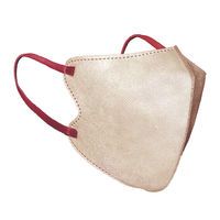 伊藤忠リーテイルリンク Eーlineマスク ベージュ×ワインレッド 1箱（30枚入）