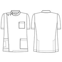 【再検品商品】ナガイレーベン 男子横掛半袖 （医務衣 ケーシージャケット） 医療白衣 ホワイト L KES-5167（わけあり品）