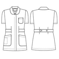 【再検品商品】ナガイレーベン 女子上衣 半袖 ホワイト L HO-1912（わけあり品）