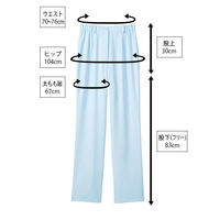【再検品商品】住商モンブラン フルール レディスパンツ サックス LL 73-1355　白衣（わけあり品）